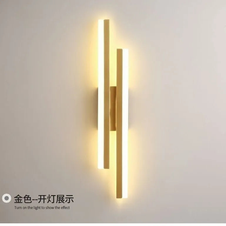 Scandinavian minimalist LED wall light with 500mm acrylic lampshade in black finish mounted on white wall