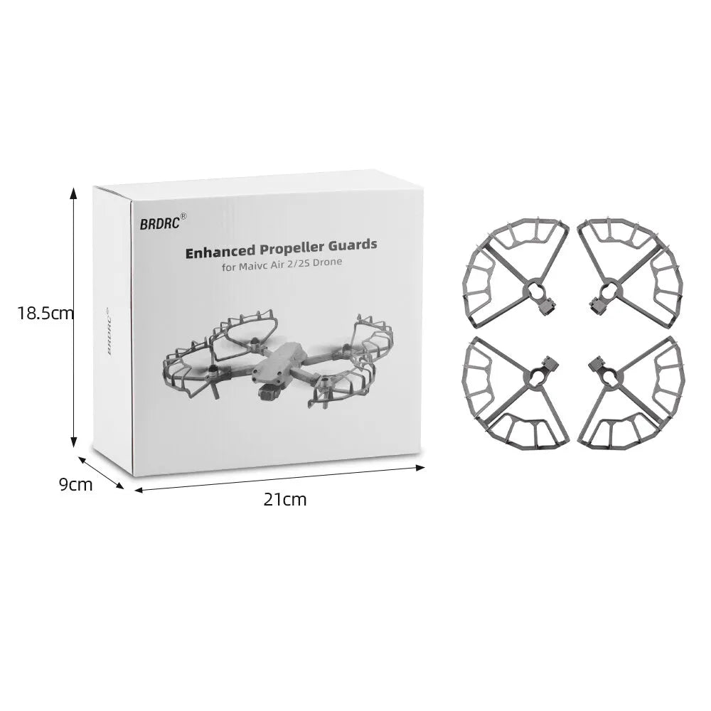 Grey ABS propeller protection ring for DJI Air 2 and Air 2S drones showing 10.5cm radius design