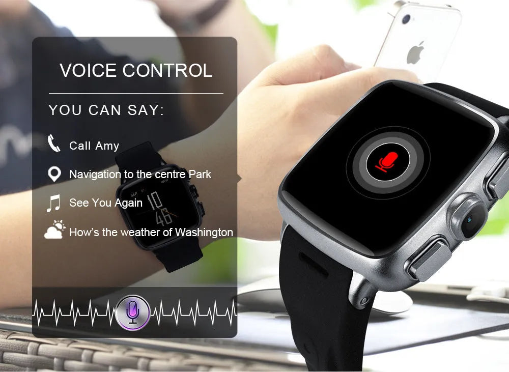 Z01smart watch with 1.54-inch HD screen in black or white colour, showing USB 2.0 port and wrist strap