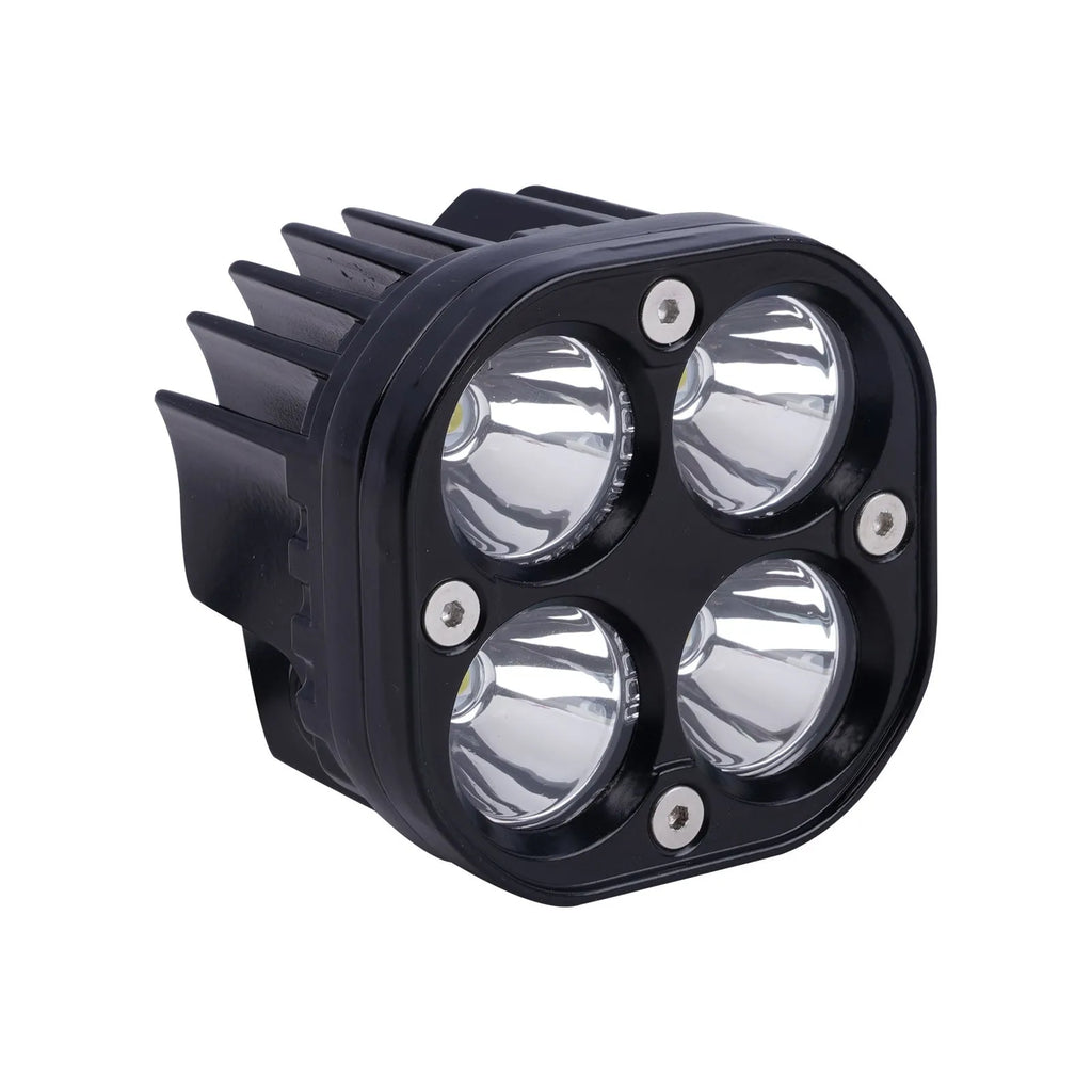 Four-eye clover pattern headlight set with aluminium base plate for motorcycle and car modification