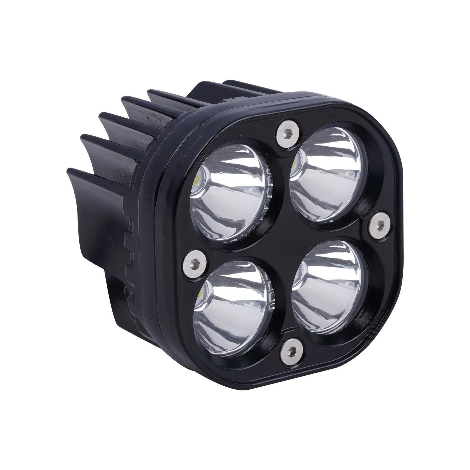 Four-eye clover pattern headlight set with aluminium base plate for motorcycle and car modification