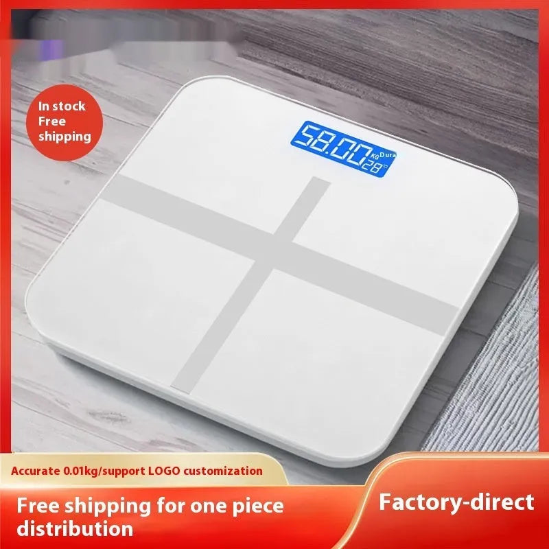 Household human body weighing scale with 26x26 cm platform in Cross Ice Crystal White colour