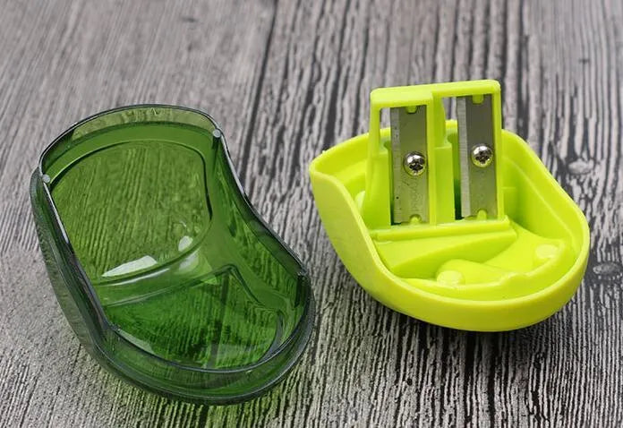 Single hole pencil sharpener with solid closed design for normal and thick pencils in random colour selection