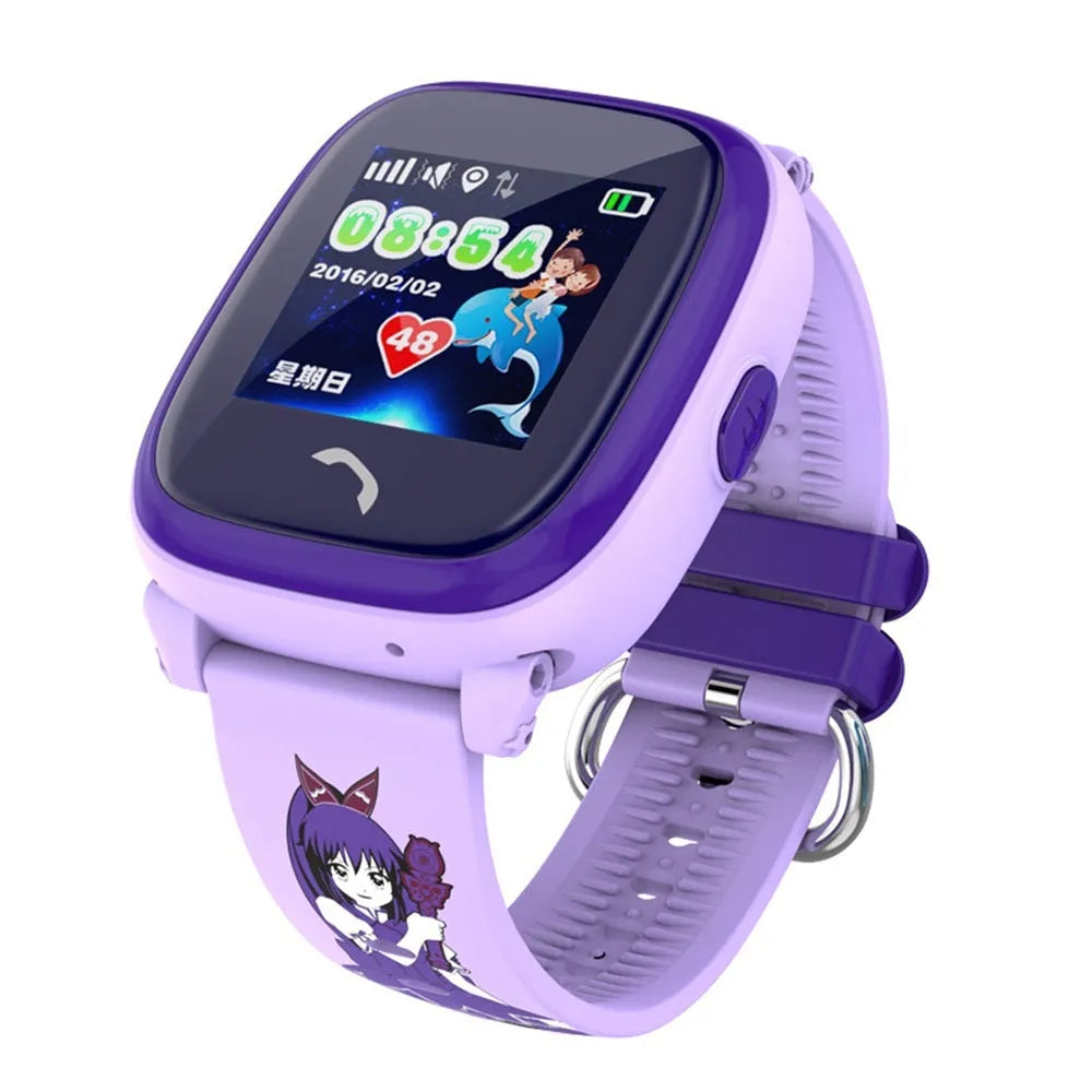 DF25 blue children's smart watch with 1.22-inch touch screen and silicone wristband