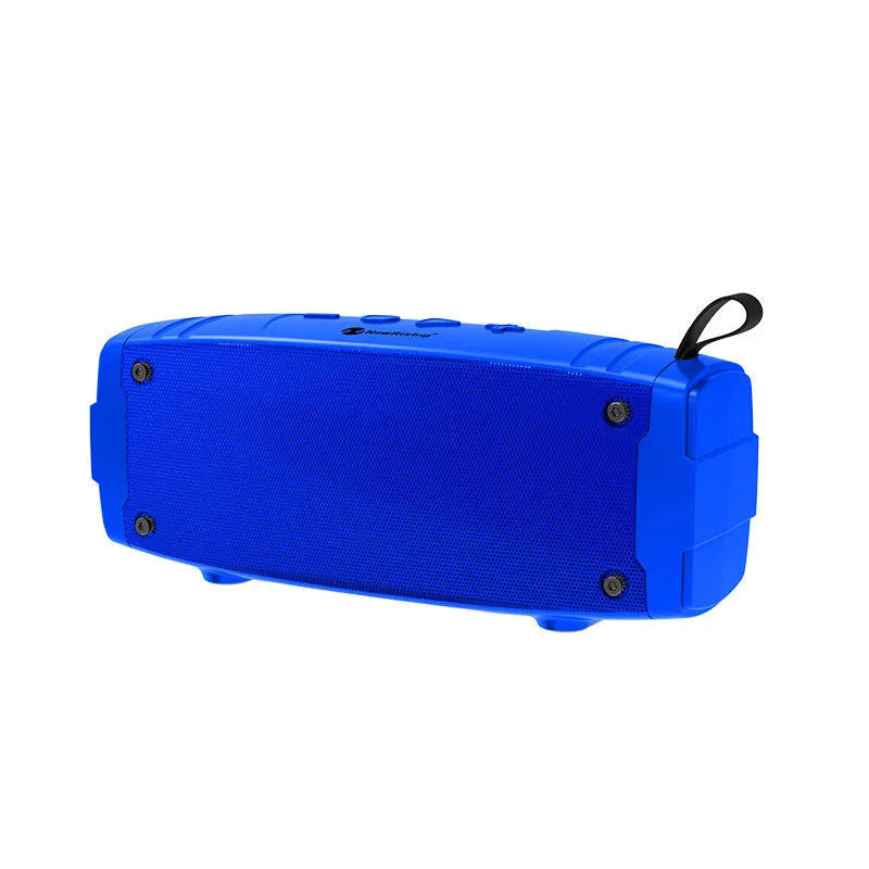 Portable Bluetooth speaker showing colour options: black, blue, camouflage, graffiti, hip hop, and red