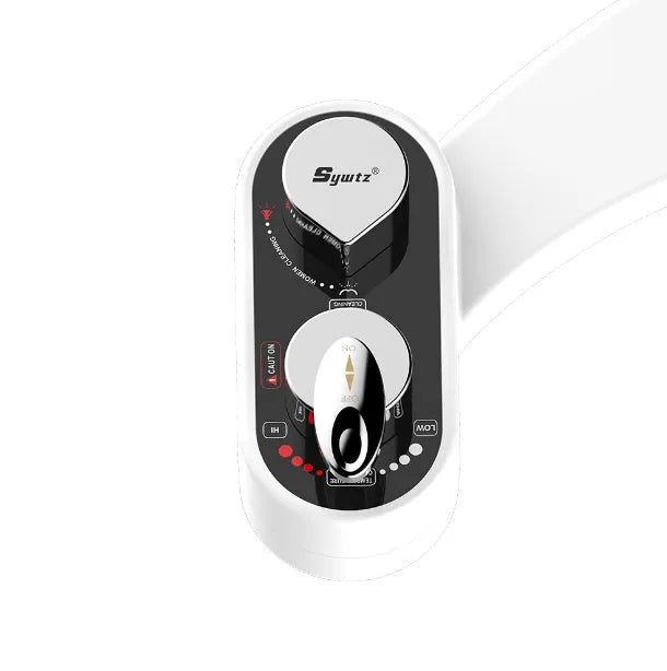 Non-electric bidet toilet spray in blue colour with dual nozzles and remote control