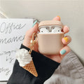 Cylinder Ice Cream silicone protective case for Apple AirPods 2 with visible charging port cutout
