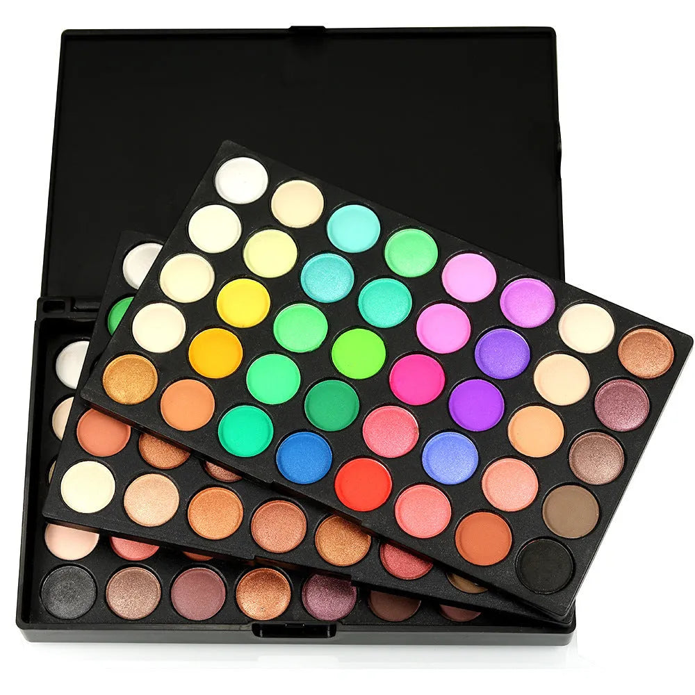 120 colour eyeshadow palette, matte and shimmer shades, 16cm x 11cm x 2.5cm portable makeup set