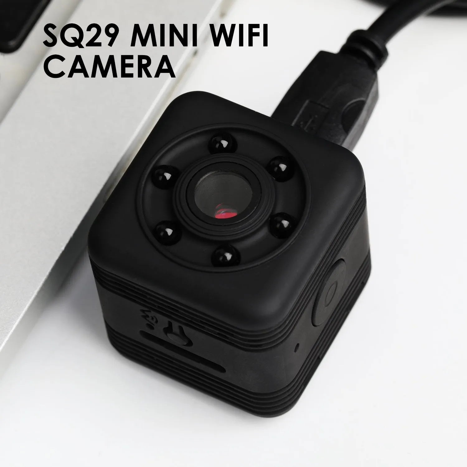 SQ29 waterproof sports camera in black with 240-minute battery and 32GB storage support