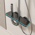 Aluminium digital display shower head set with temperature control and four hot/cold gear settings