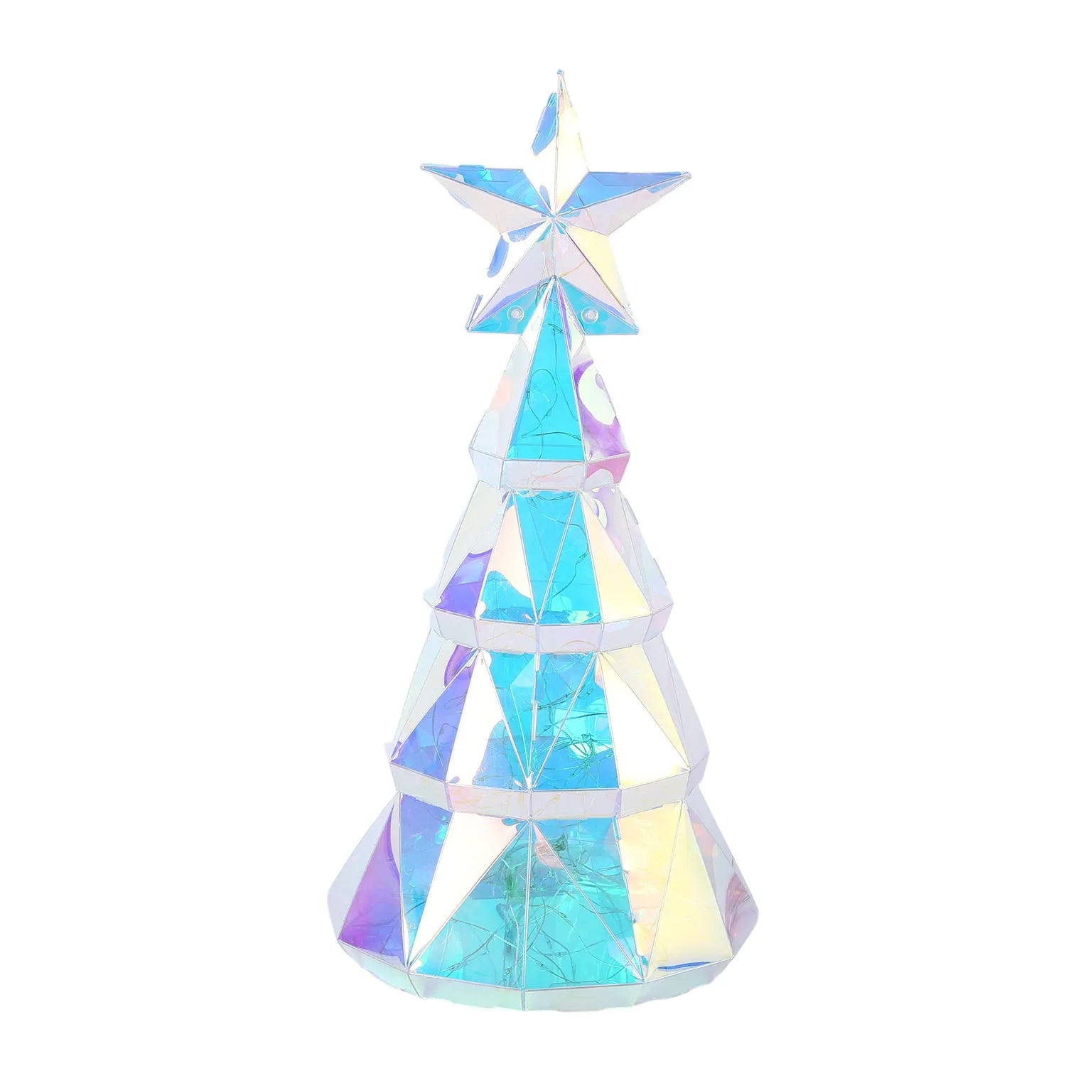 Colourful LED Christmas tree light decoration with cartoon design, measuring 14.5cm by 4.8cm by 20cm