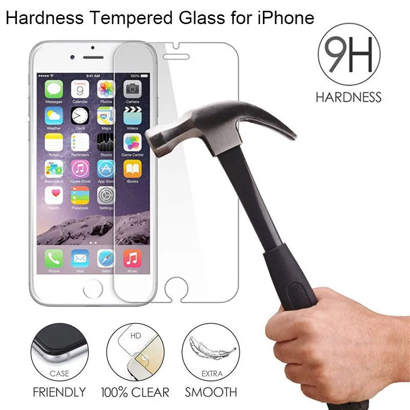 Tempered glass screen protector for iPhone with anti-fingerprint coating and transparent design