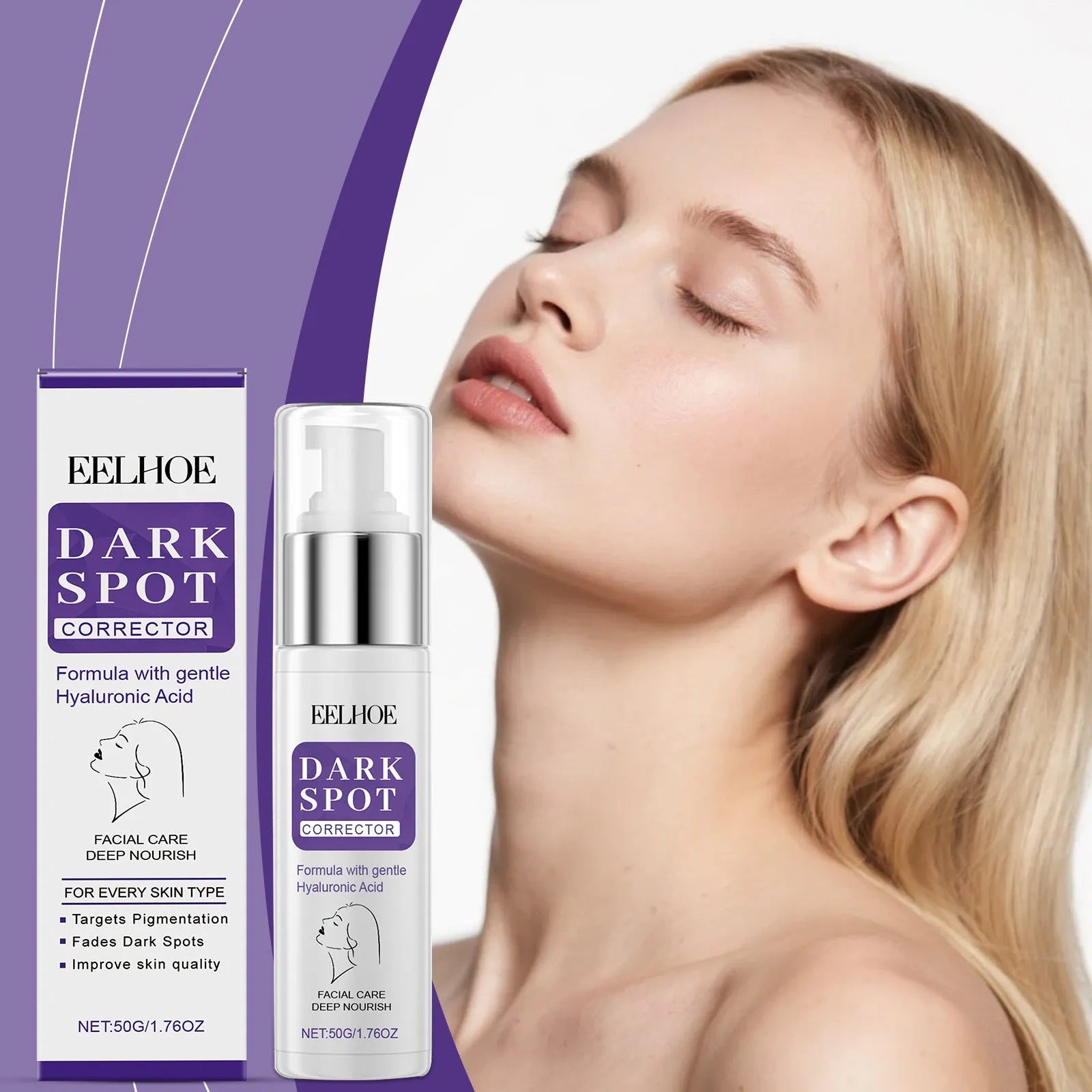 50g skin care cream in 3.5cm diameter by 13cm tall container for daily moisturising and oil balance