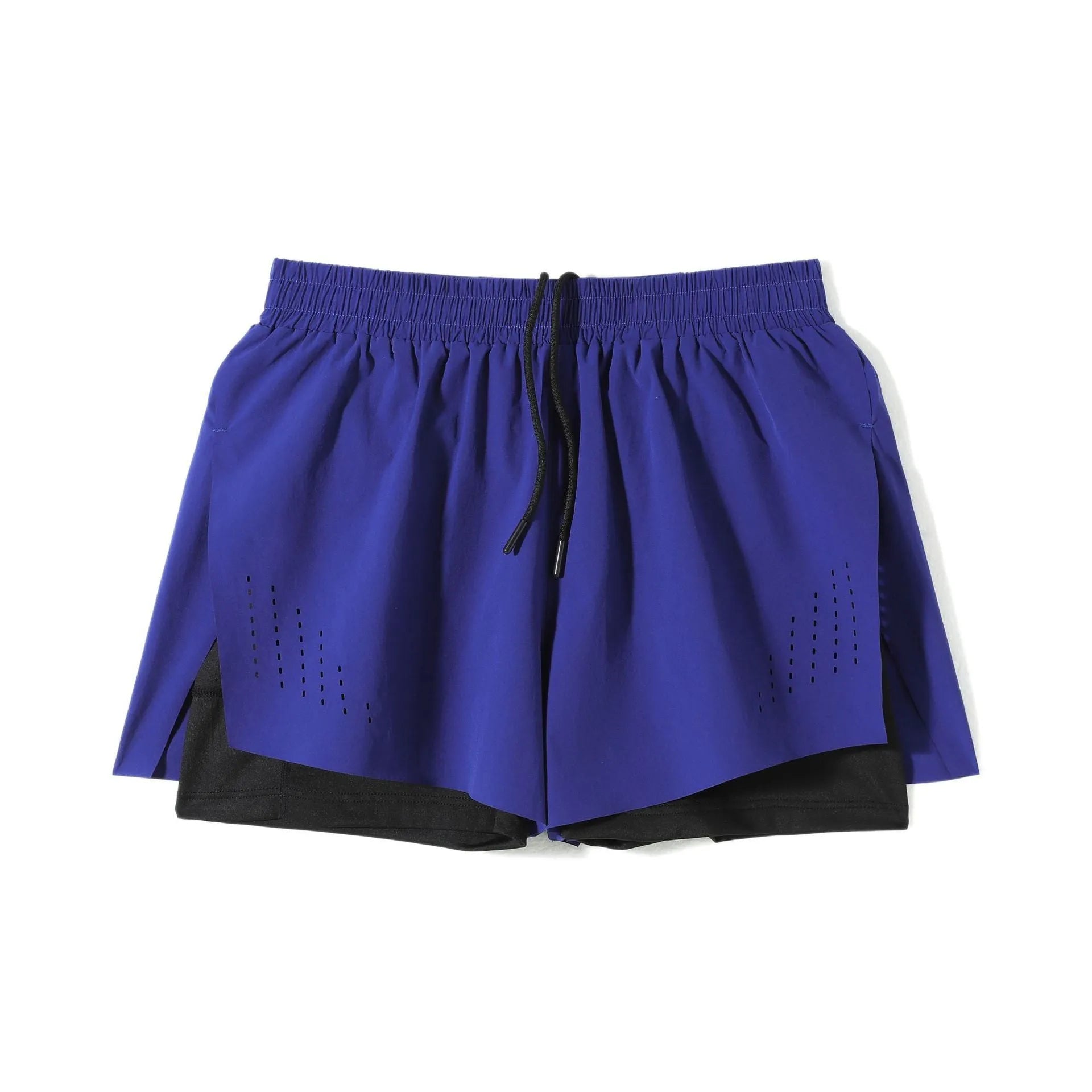 Men's straight-cut nylon sports shorts with side slits, shown in turmeric yellow, for summer athletic wear.