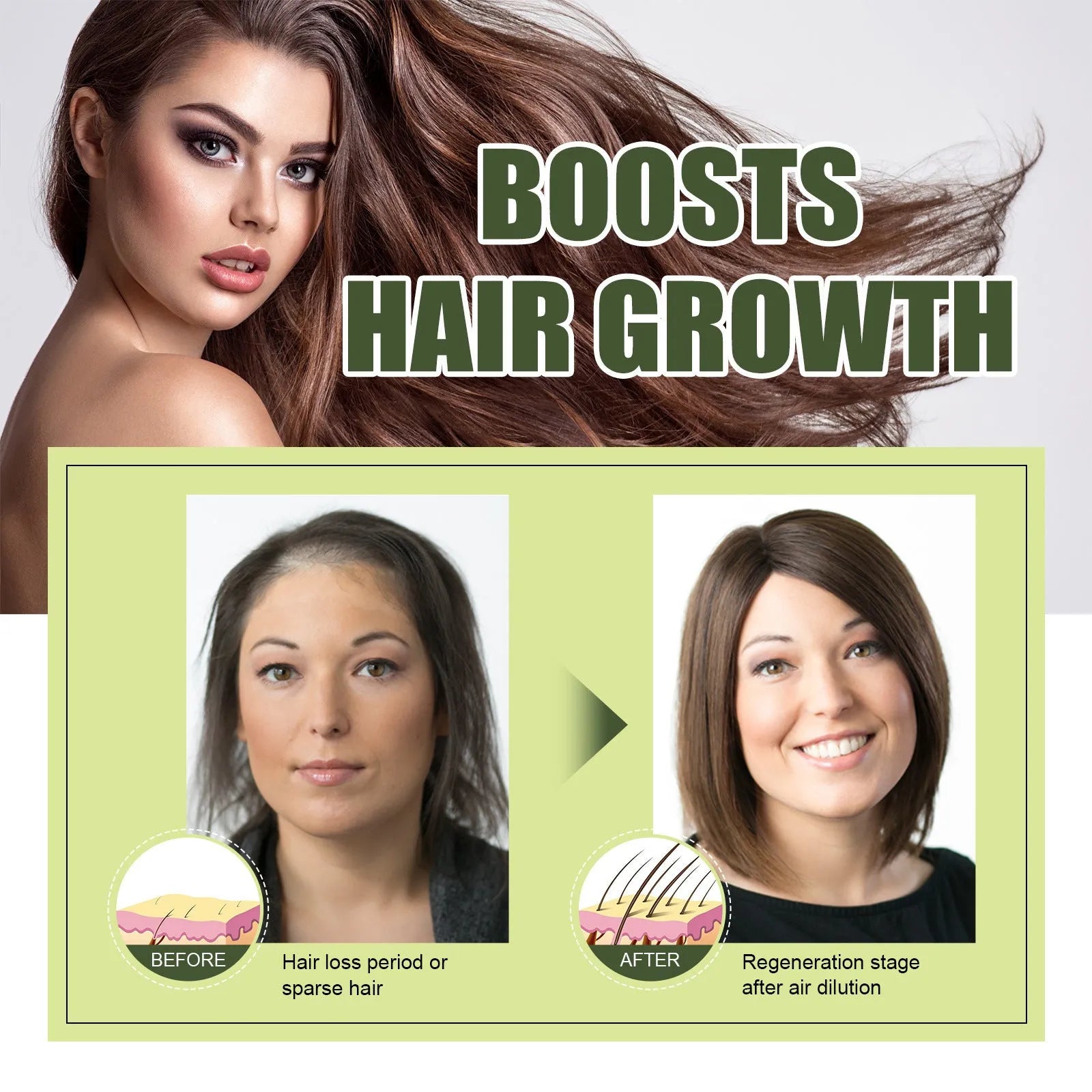 60ml bottle of hair care anti-fall repair essential oil for dry ends and brittle hair