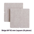 Beige chair leg stopper set with 220 pieces in five sizes for furniture protection and noise reduction