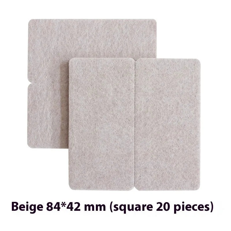 Beige chair leg stopper set with 220 pieces in five sizes for furniture protection and noise reduction