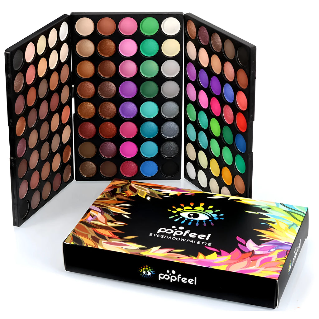 120 colour eyeshadow palette, matte and shimmer shades, 16cm x 11cm x 2.5cm portable makeup set
