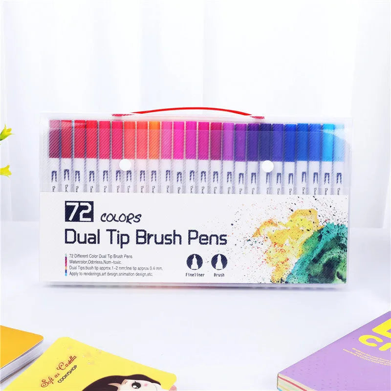 Ink water colour pen set in multiple colour options for artistic blending and promotional use