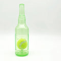Blue squeaky dog toy shaped like a water bottle with a natural rubber cruncher texture.