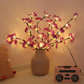 20 LED twig branch light string, 75cm, five branches, battery operated 3V decoration for parties and weddings