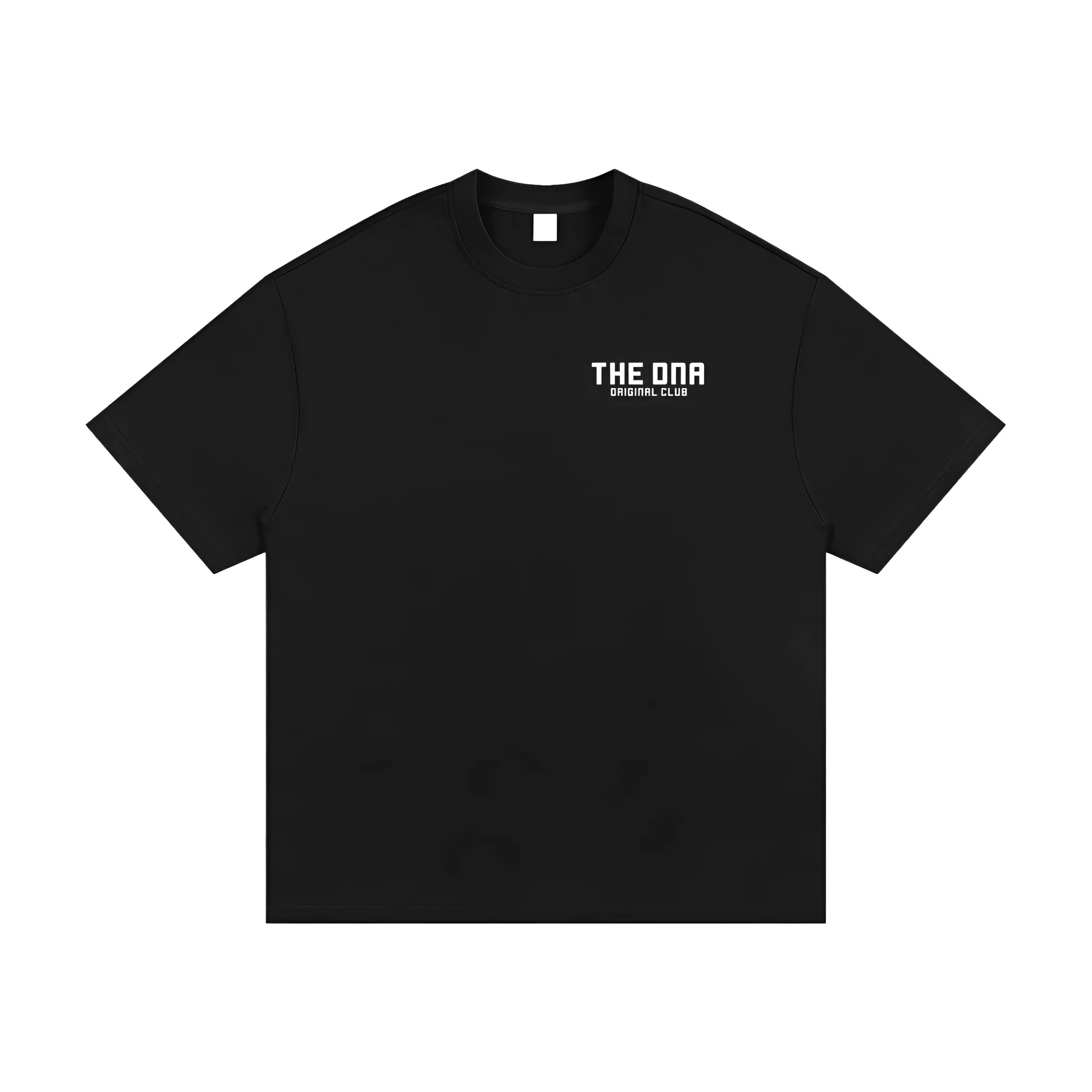 Black men's loose fit casual T-shirt with short sleeves and round neck in polyester blend fabric
