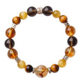 Geometric crystal bracelet in natural yellow tower tiger-eye with 10mm or 12mm diameter options