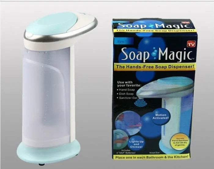 Black automatic liquid soap dispenser with smart sensor, 400ml capacity, non-drip design