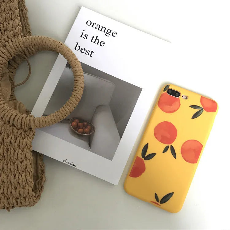 Blue, yellow, and orange matte TPU silicone iPhone case for multiple models.