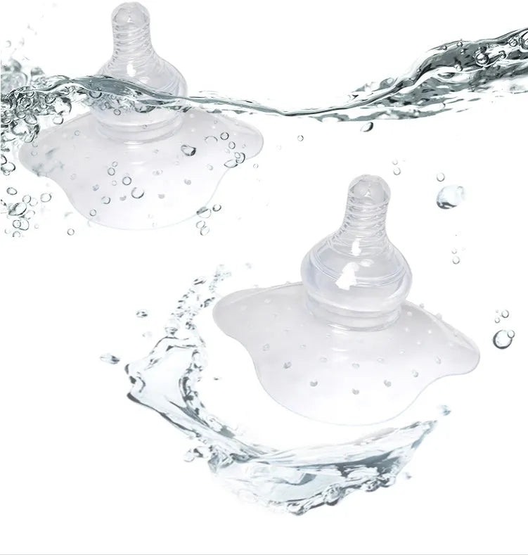 Silicone nipple protectors for breastfeeding mothers in transparent and pink colours