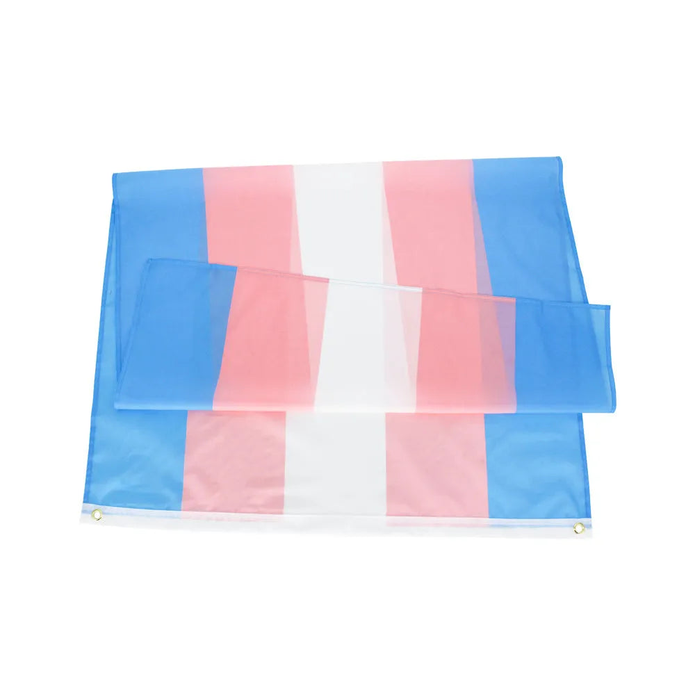 Transgender rainbow flag, 90x150 cm polyester Pride flag for events and wall display