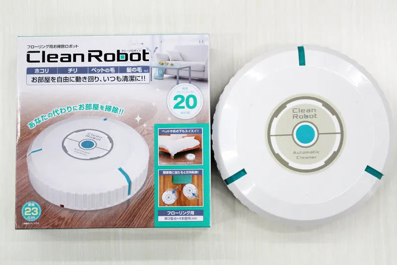 AC Sweeping Robot Household Automatic Sweeping Machine in black or pure white, 23.0 cm by 23.0 cm by 6.0 cm, cleaning floors