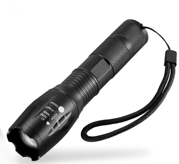 Portable mini LED zoom torch with adjustable focus and aluminium alloy body for outdoor use