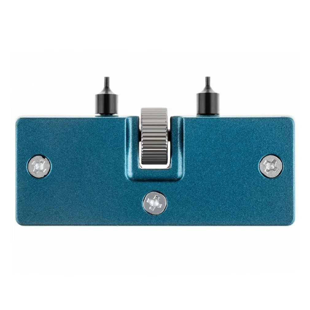 Yellow plastic watch case opener tool and fixing base set for DIY battery replacement