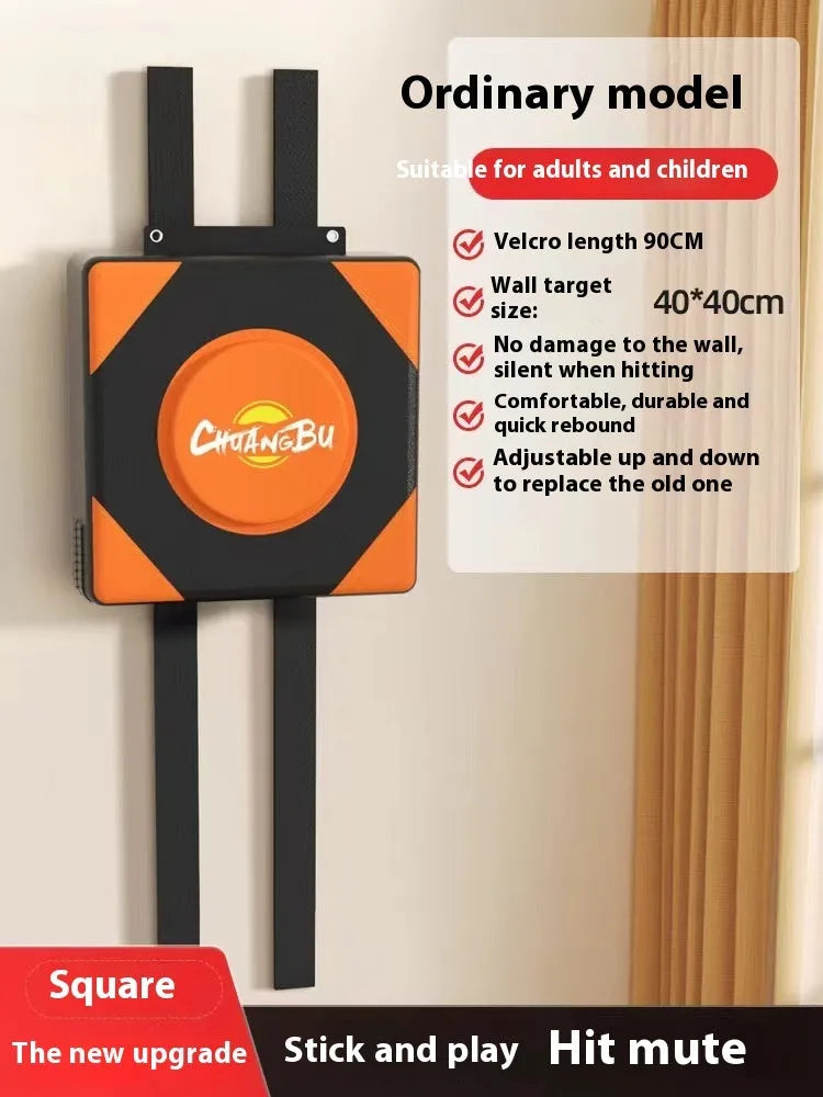 Hanging boxing wall target with PU leather construction for home fitness training
