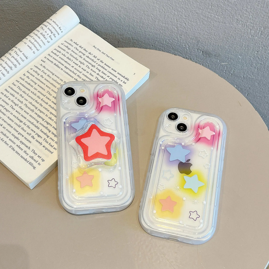 Blooming Colour XINGX Bracket Phone Case with anti-fall TPU cover for iPhone models