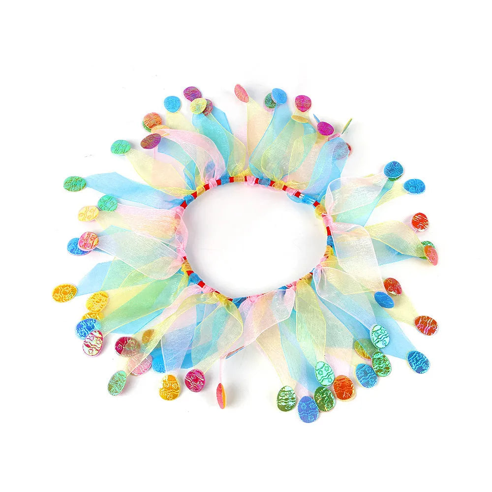 Tie-dyed cloth dog collar in Christmas and Halloween colour patterns with adjustable free size