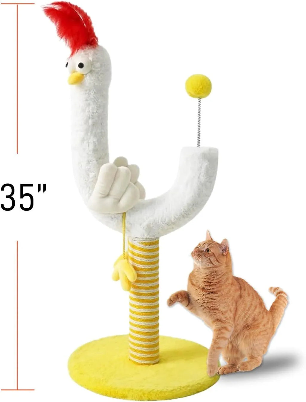 Sisal vertical cat scratching post with U-shaped surface measuring 35x35x88cm for indoor cats