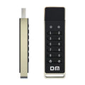 Metal encrypted USB 3.0 flash drive with fingerprint scanner, 64GB capacity, dimensions 84mm x 25mm x 11mm