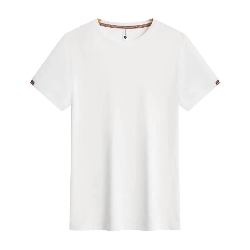 Men's round neck ice-feel pullover shirt for business casual wear in multiple colours