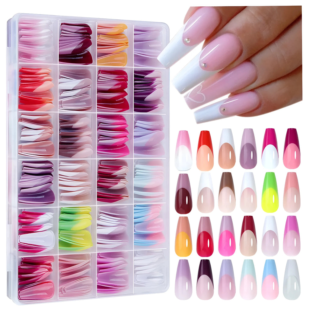 Box of 288 French wear seamless removable nail stickers in sweet and hot girl styles.