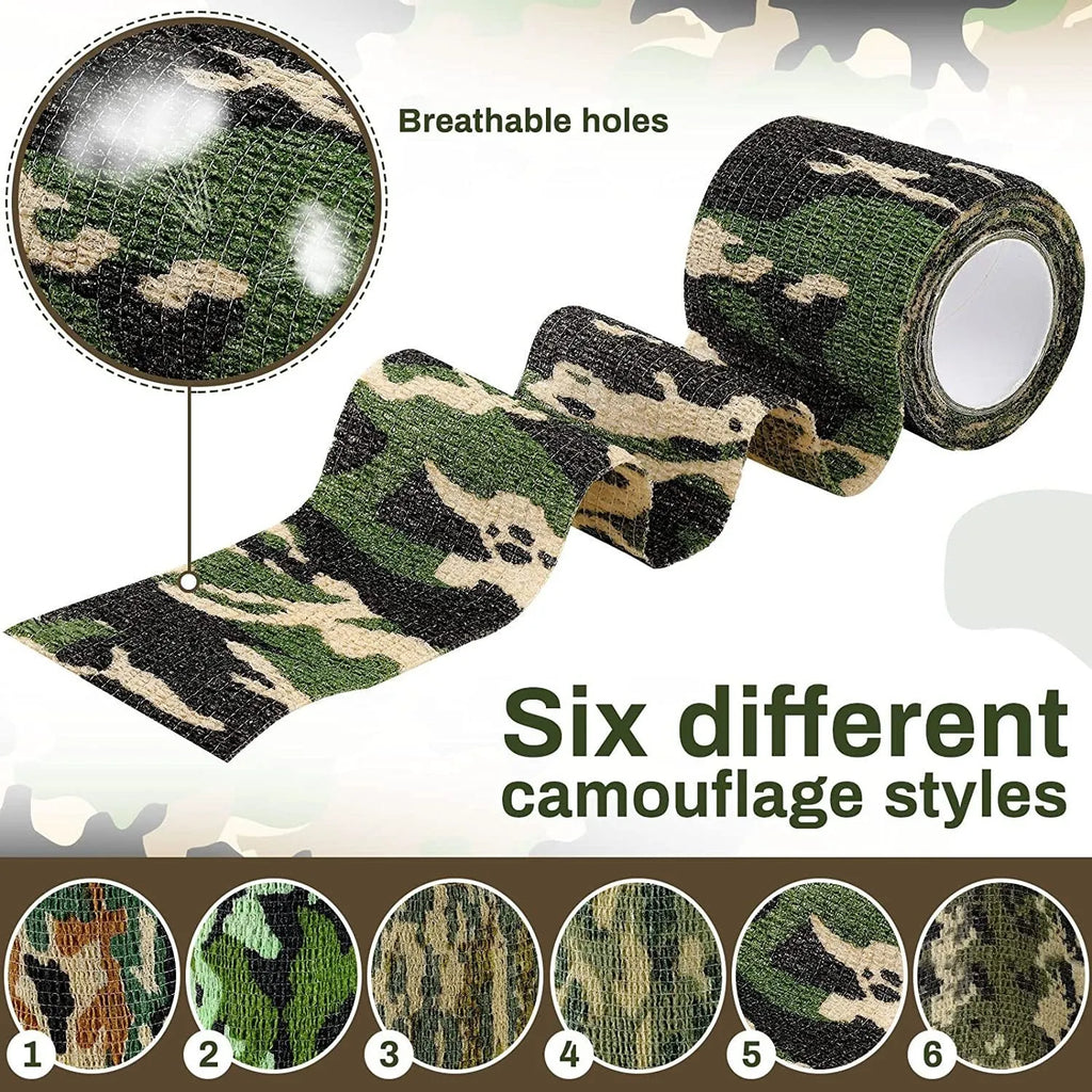 Camouflage elastic bandage roll for wrapping hunting camera legs and telescopic equipment