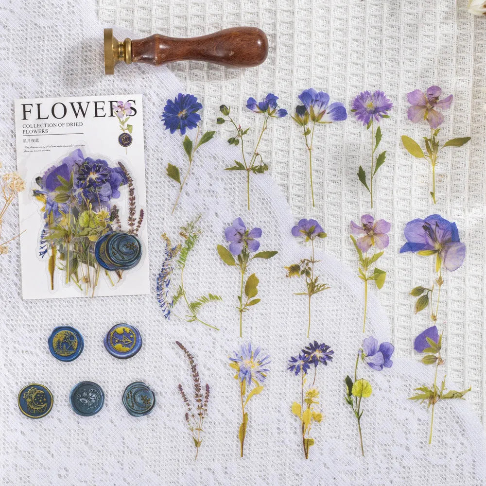 Fire Paint Creative dried flowers journal decoration sticker package with 40 sheets measuring 70x70mm