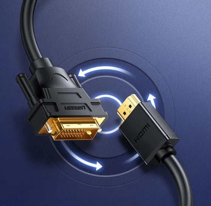 Silver HDMI cable with black connectors in lengths of 1m, 1.5m, 2m, and 3m for laptop to monitor connection.
