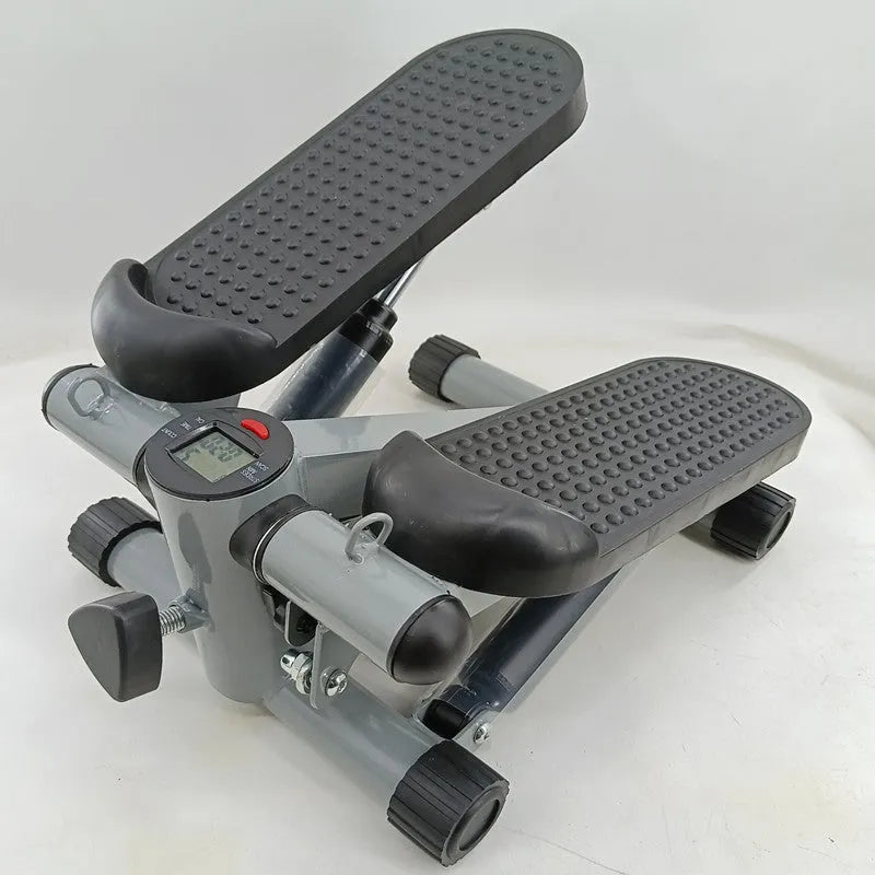 Silver grey hydraulic waist slimming pedal machine for home fitness