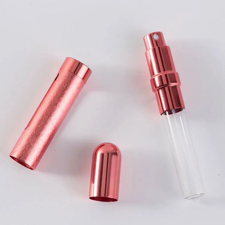 Slim 12ml aluminium portable perfume bottle with glass liner in six colour options