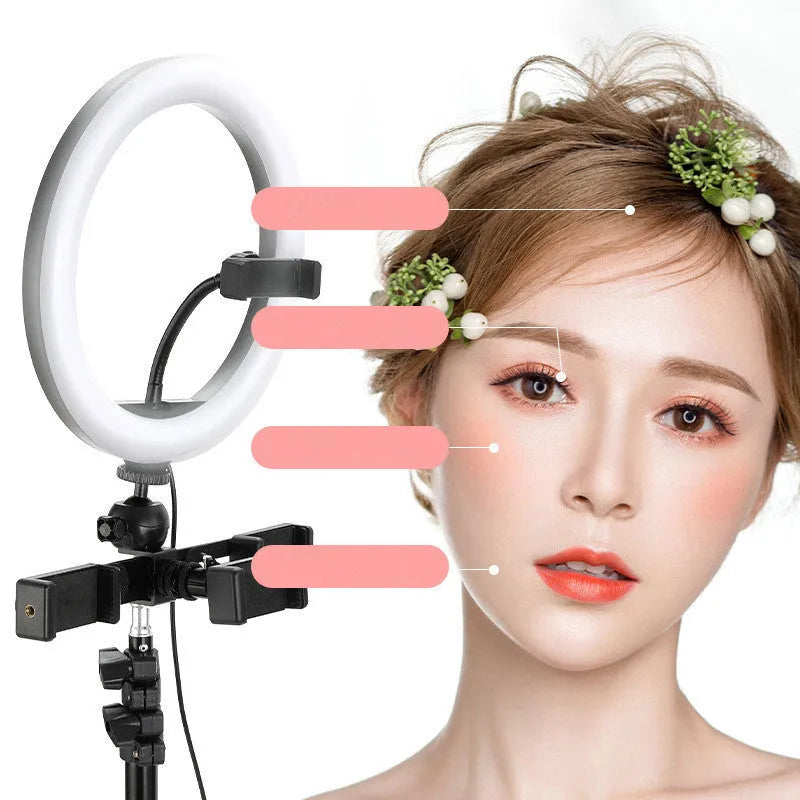10-inch smartphone ring light with metal bracket for photography and video