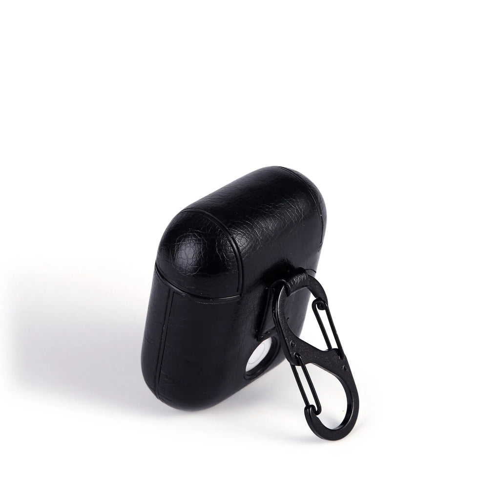 Genuine leather AirPods protective case with 0.5cm slim profile in black colour
