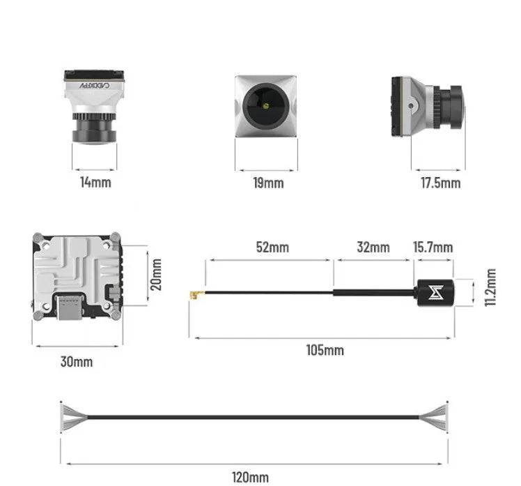 Silver Caddx ADAPTS DJI FPV digital image transmission machine with handle remote and accessories