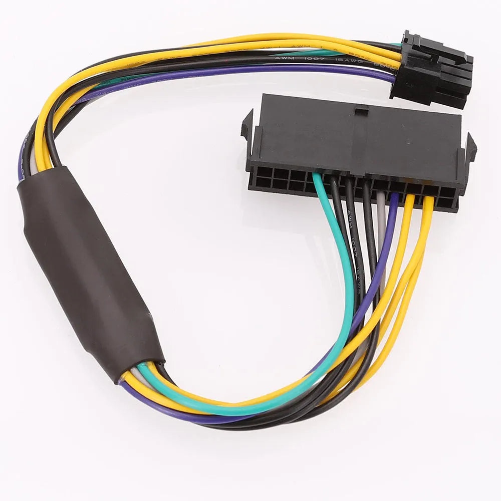 Black 8-pin to 24-pin ATX power adapter cable for DELL Optiplex desktop computers